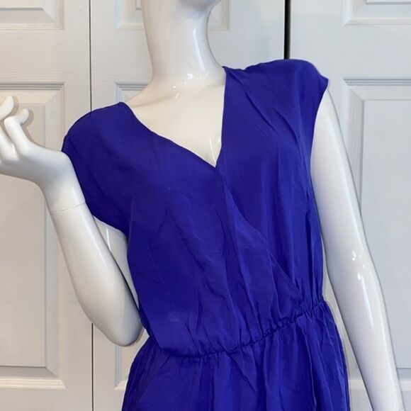 🔥Neverever by J.Crew Pleated Crossfront blue dress - Picture 11 of 14